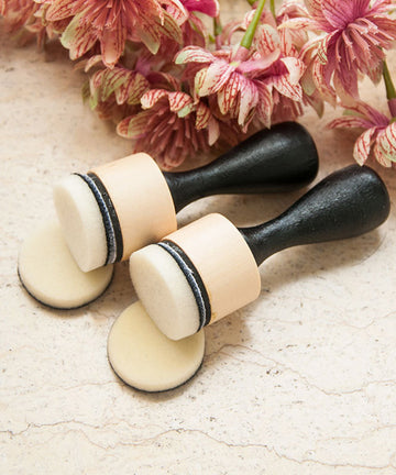 2 Pcs Wooden Handle Daubers With 4 Sponges